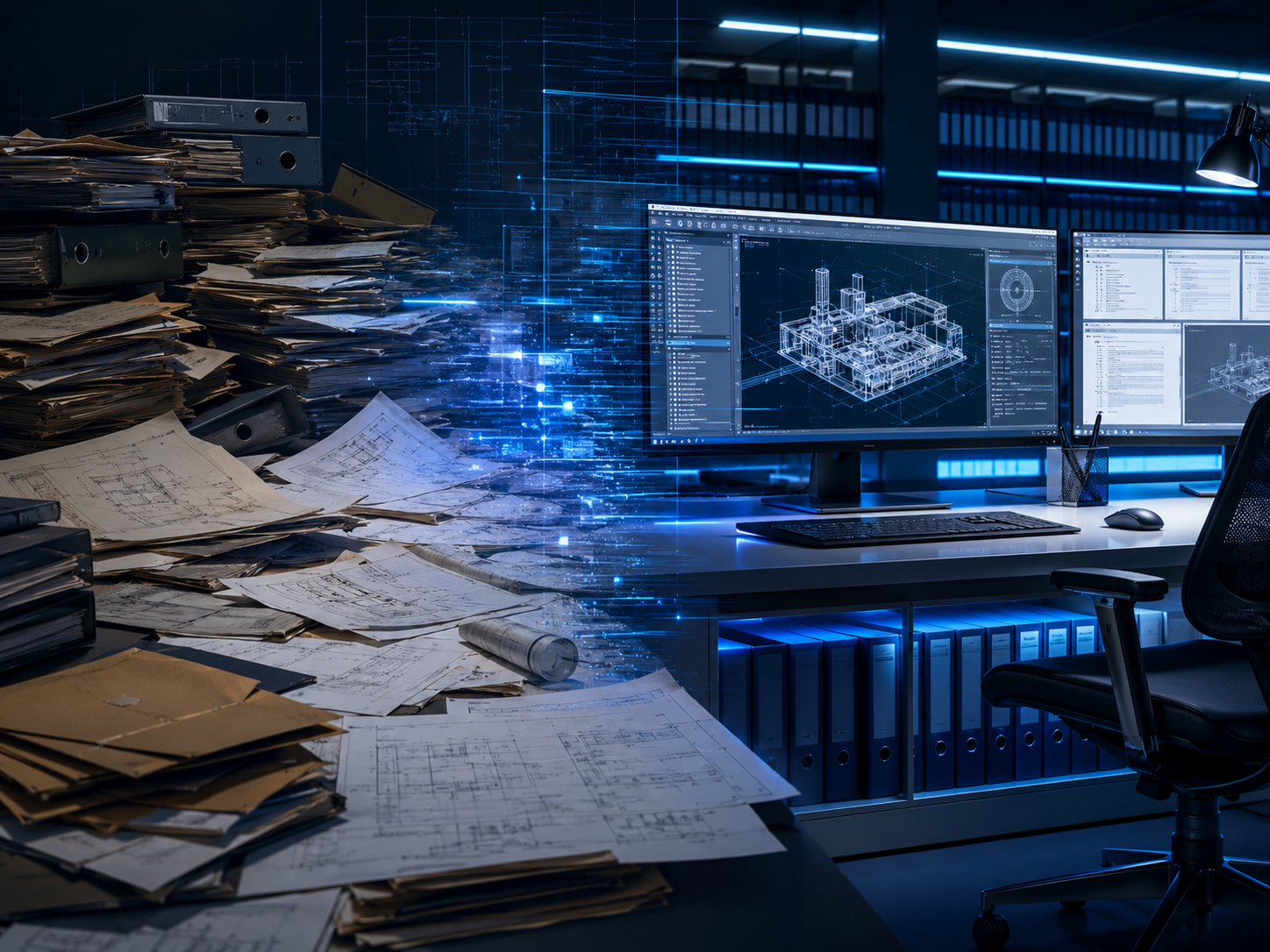 Engineering archive transformed into a modern digital workspace